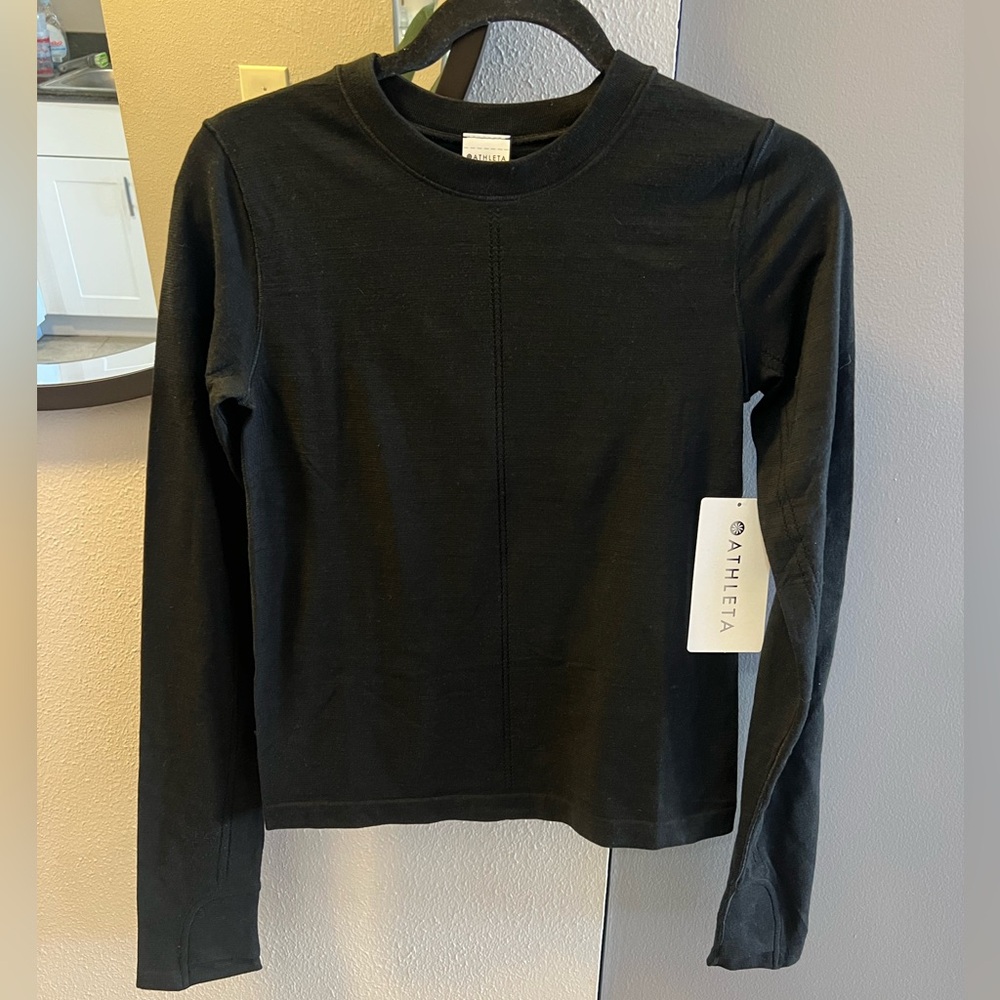Athleta Black Ascent Seamless Top size S